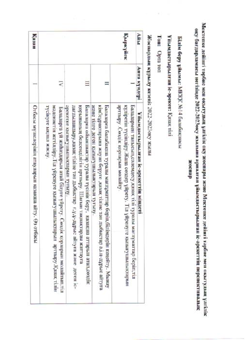 қазақ тілі бойынша ортаңғы топ перспективалық жоспар 2022-2023
