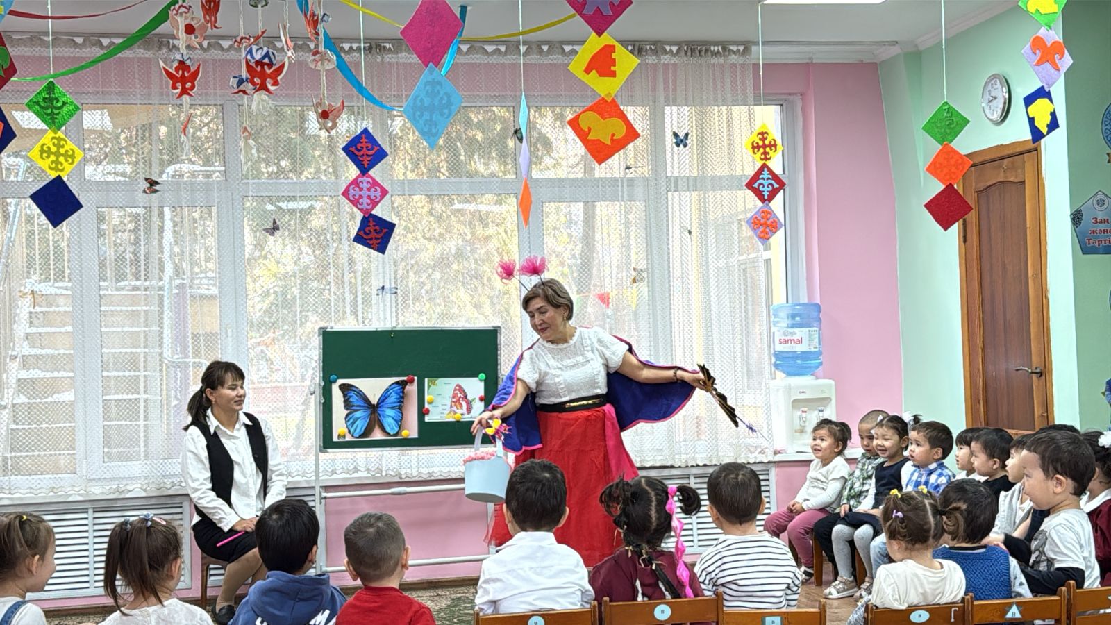 "Көбелек қайда ұшады?"  ұйымдастырылған іс-әрекетті ашық бақылау    Ортаңғы "Ботақан" тобы          Тәрбиеші:Мұқаметжан Ә.С