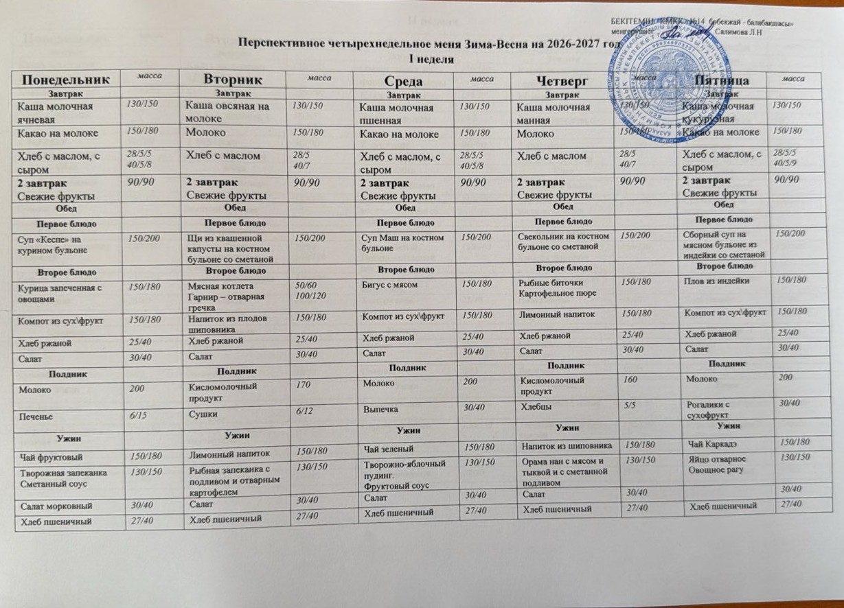 10 күндік "Ас мәзірі"
